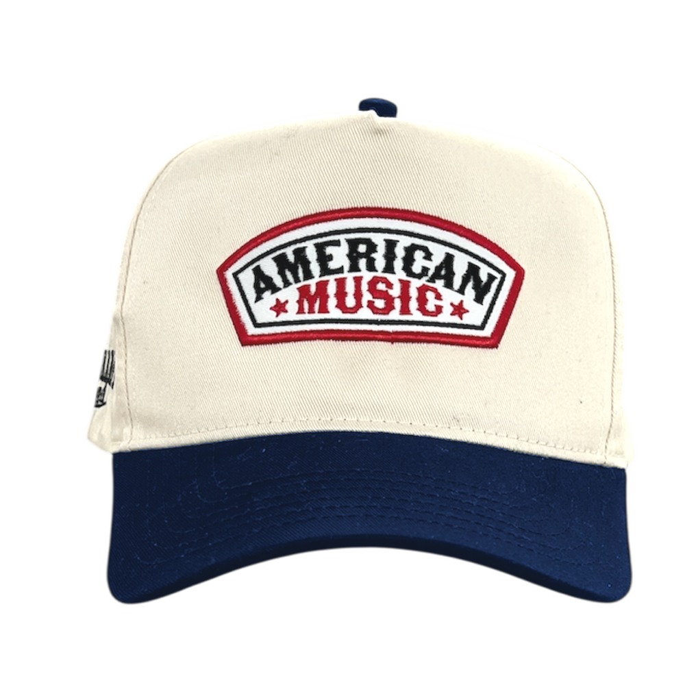 American Music Natural and Navy Hat